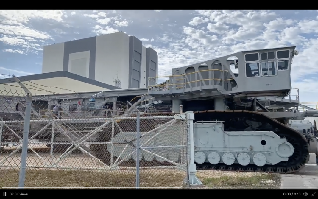 'The Crawler' is on the move ahead of Artemis 1 moon rocket rollout